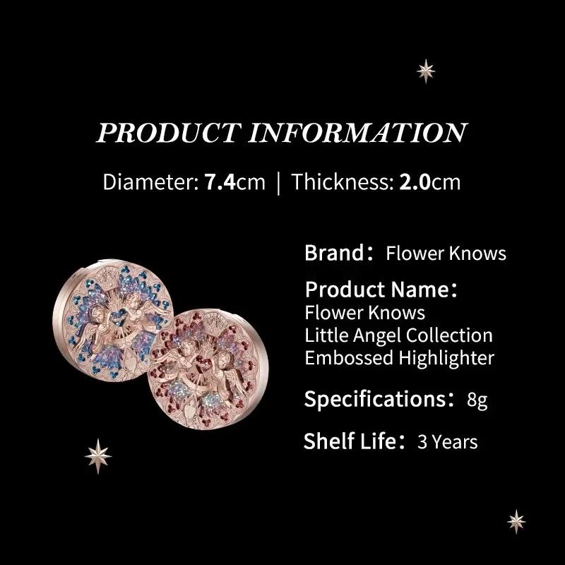 Flower Knows Little Angel Collection Relief Highlight Face Powder iluminador Makeup Contour Highlighter Palette 8 г/0,3 жидких унций