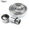 14 шт., круглая форма для печенья и печенья из нержавеющей стали, инструменты для выпечки торта