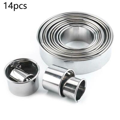 14 шт., круглая форма для печенья и печенья из нержавеющей стали, инструменты для выпечки торта