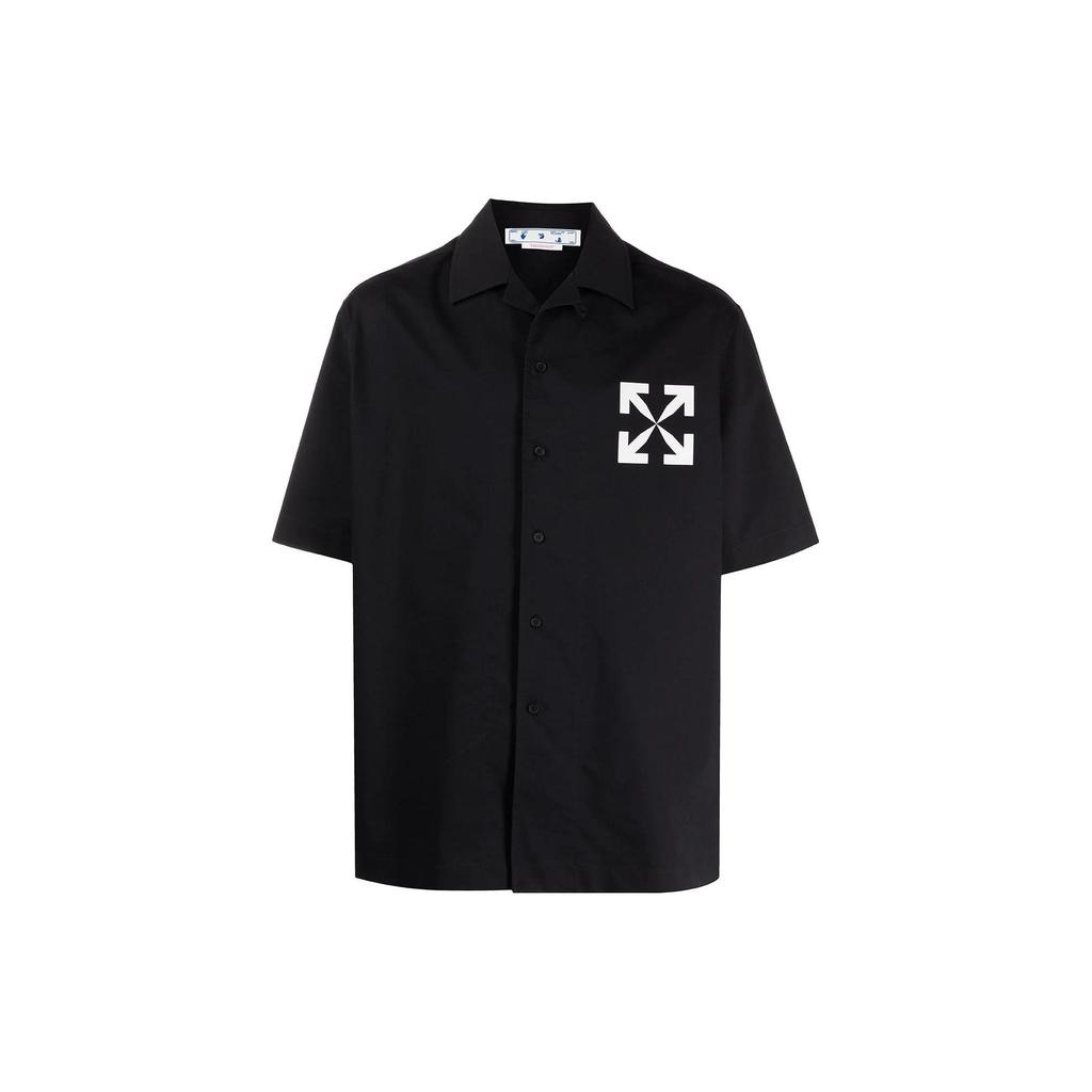 OFF WHITE Рубашка с коротким рукавом и принтом стрелок OMGA196C99FAB0041001
