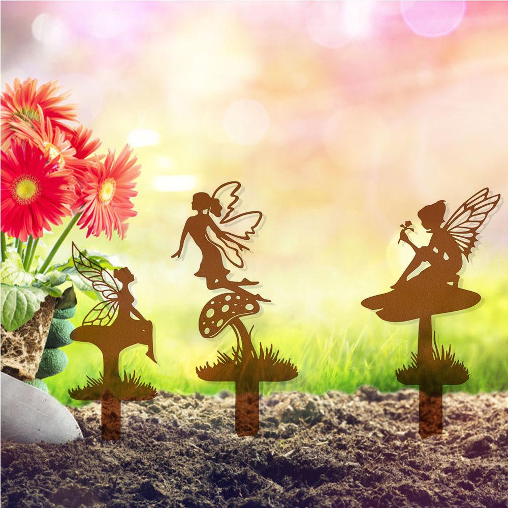 Сельский сад Фея Металлическая Статуя Уличный Декор Металлическая Статуя Сад Фея Двор Декор Газон Паио Сельский сад Фея Металлическая Статуя