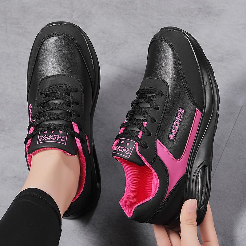 Women’s Black Running Sneakers Casual Sport Shoes Lightweight Jogging Shoes Over Sized
