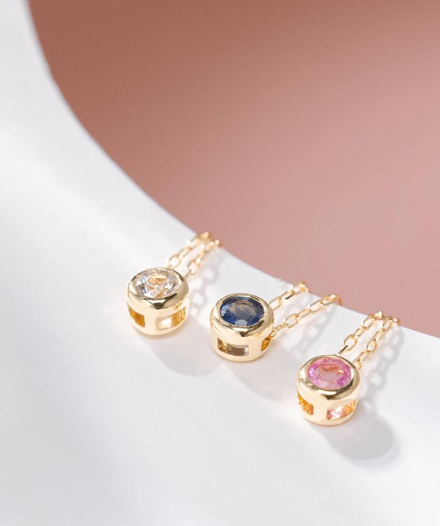 K18 Yellow Gold Pink Sapphire Necklace L&CO 63-0947