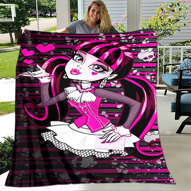 1pc Blanket Monster High1 Print Design, Lightweight Blanket for Sofa, Bed- Soft &Warm, Gift for All Seasons like Christmas, Halloween