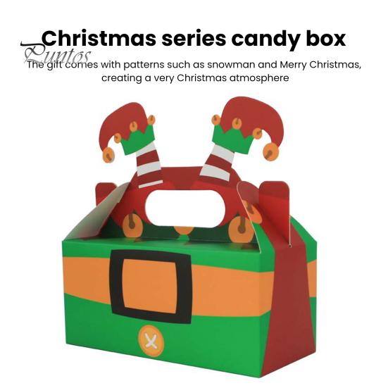 10 шт., Рождественская подарочная коробка, рождественский картонный подарок, коробки для конфет и печенья с ручкой, сумки для вкусностей, товары для праздника и вечеринки