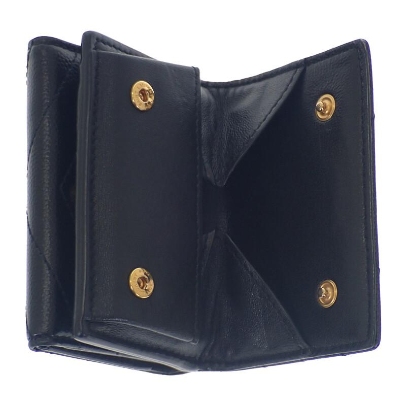 Saint Laurent 668274BOWA11000 Tri-fold Wallet Black Calfskin Women