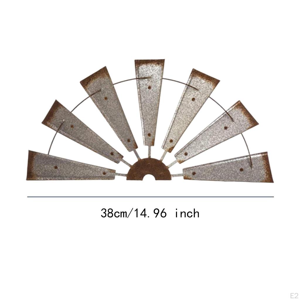 Windmill Wall Sculpture Hanging Ornament Decoration Craft Rustic Decor Iron Art for Office