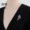 Lavender Brooch with Ladybug Decor Suit Coat Collar Dress Scarf Hat Decoration Pin Dripping Oil Insect Flower Brooch for Formal Party Wedding