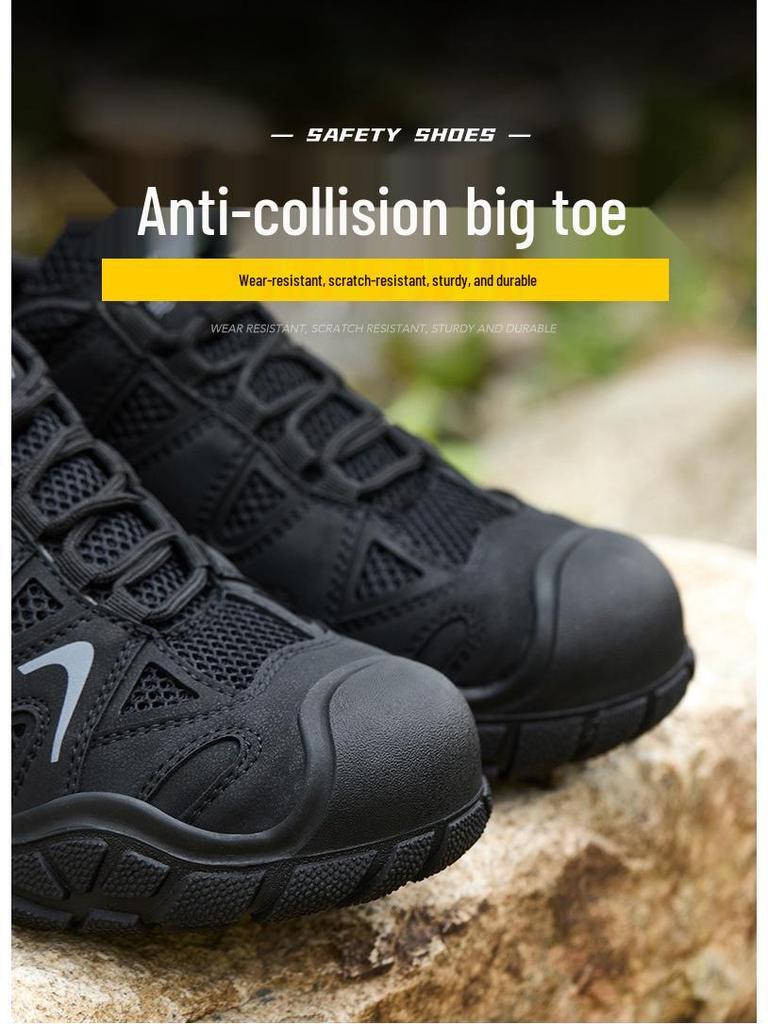 Unisex Lightweight Safety Shoes: Anti-Smash, Anti-Puncture, Insulation, Breathable, Odor-Resistant Protection for Cross-Border Labor.