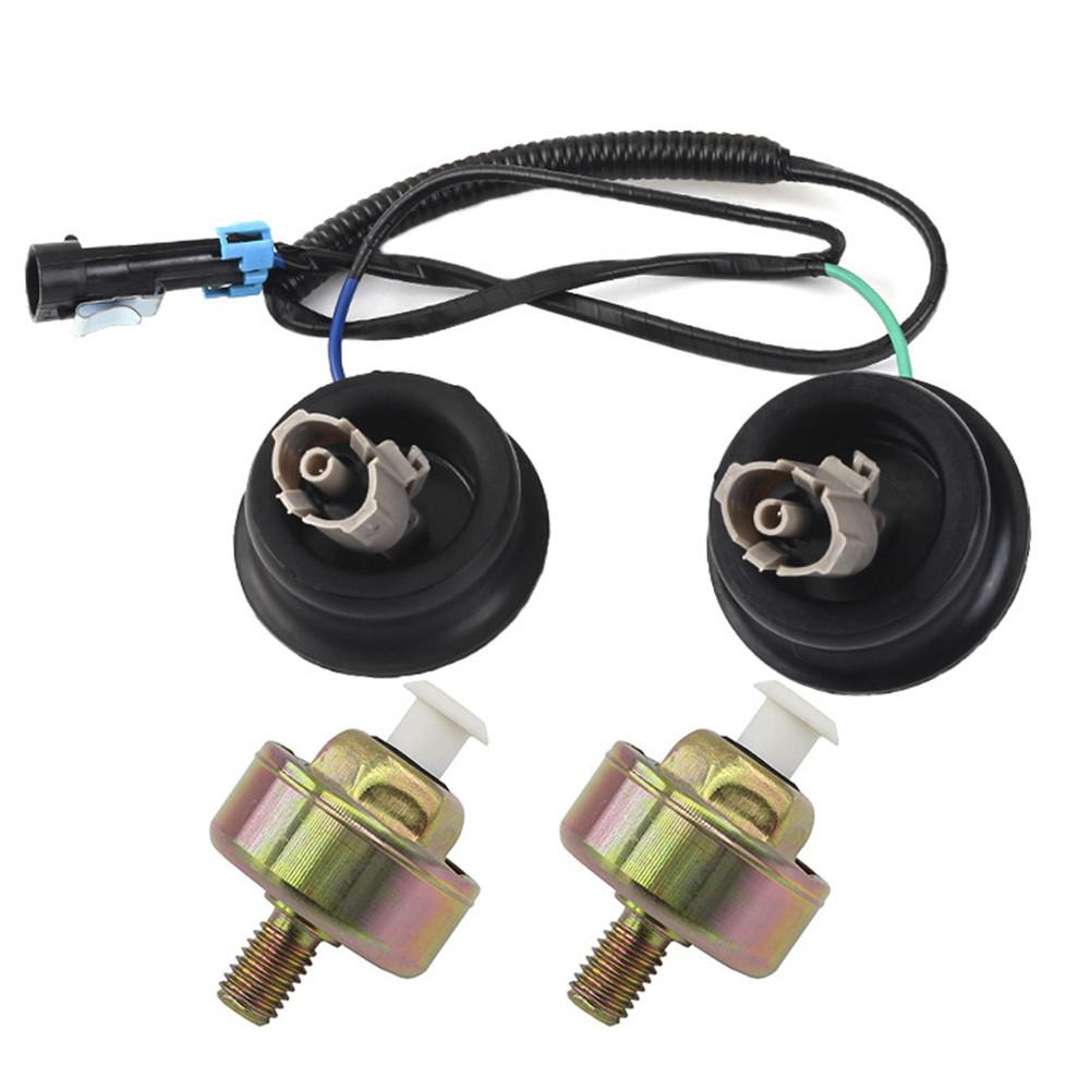 2Pcs Knock Sensor Kit for GM LS1 LQ4 LQ9 4.8 5.3 5.7 6.0 Engine w/ Harness Dual Connector OE 12601822 12589867 Auto Parts