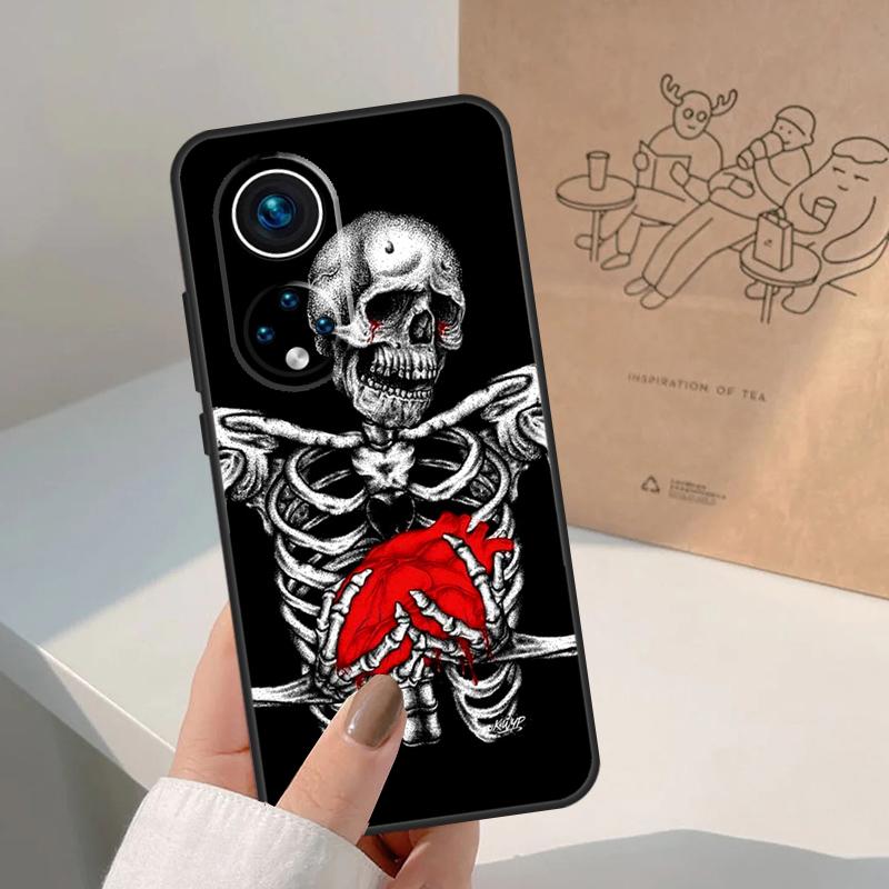 Готический Модный Череп Для Huawei P20 P30 P40 P60 Pro P Smart Nova 9 5T Honor 70 90 50 Magic5 Lite X7a X9a X8a Чехол
