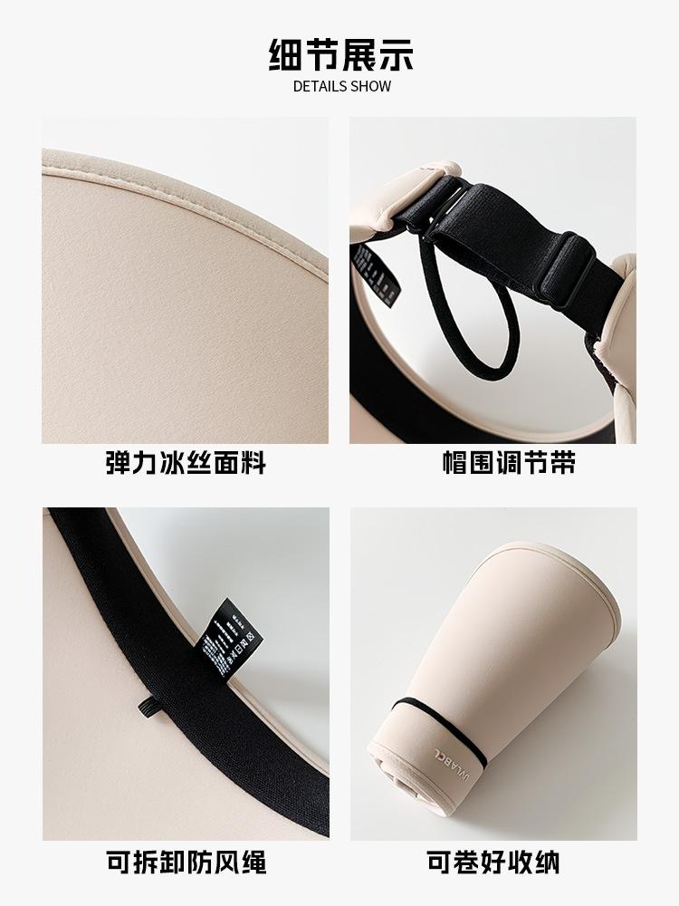 Wrap-around Full Face Sunscreen Hat Women's Summer Big Brim Empty Top Sun Hat Cycling UV Protection Ice Silk Sun Hat