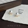 Zhao Ruth High-end Pearl Stud Earrings Niche Design Fashion Earrings Simple Temperament Versatile Earrings Women