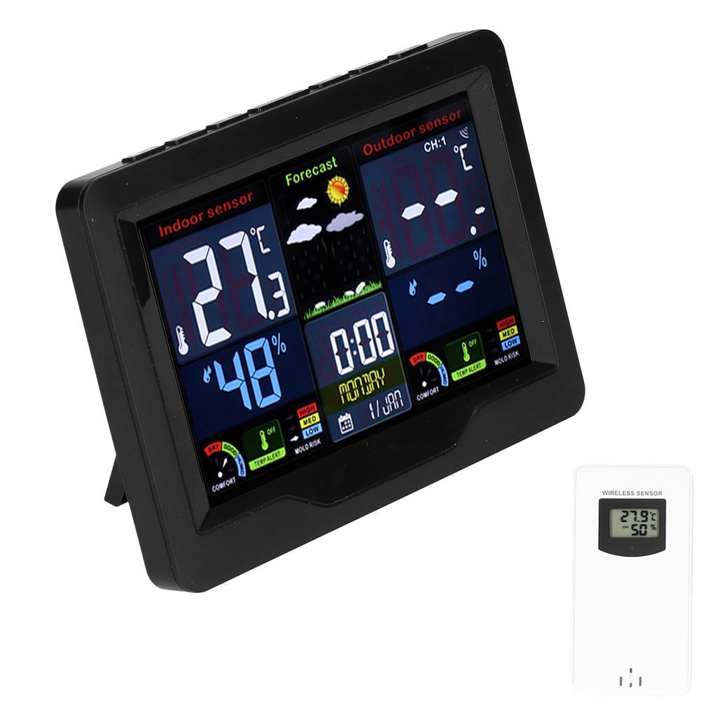 Wireless Weather Clock Color Display Thermometer Hygrometer Calendar Weather Forecast Station