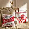 B-Пивоварня Budweiser Budvar-MT Наволочка с принтом, Матовая флисовая подушка, На ощупь как кожа младенца, Экологически чистый сублимационный краситель