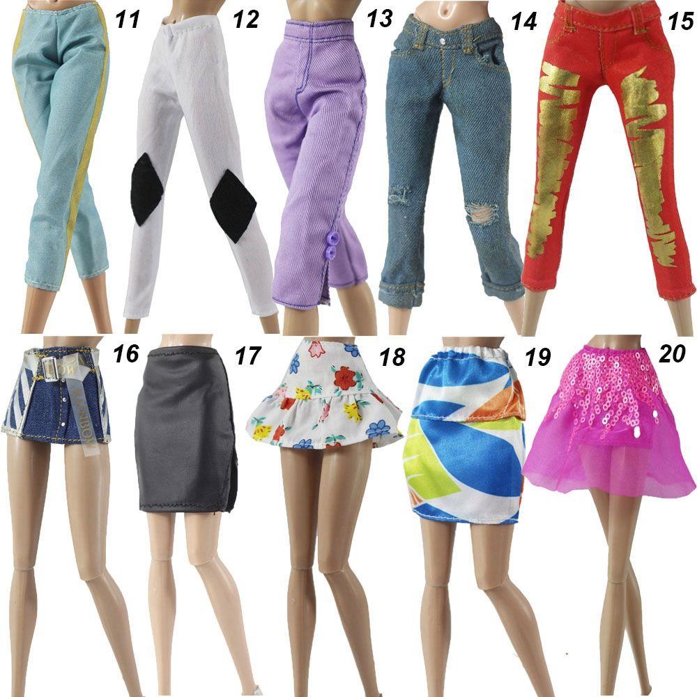 Fashion 1/6 BJD Dolls Casual Wears Floral Jeans Dolls Trousers Clothes Accessories Leather Pants