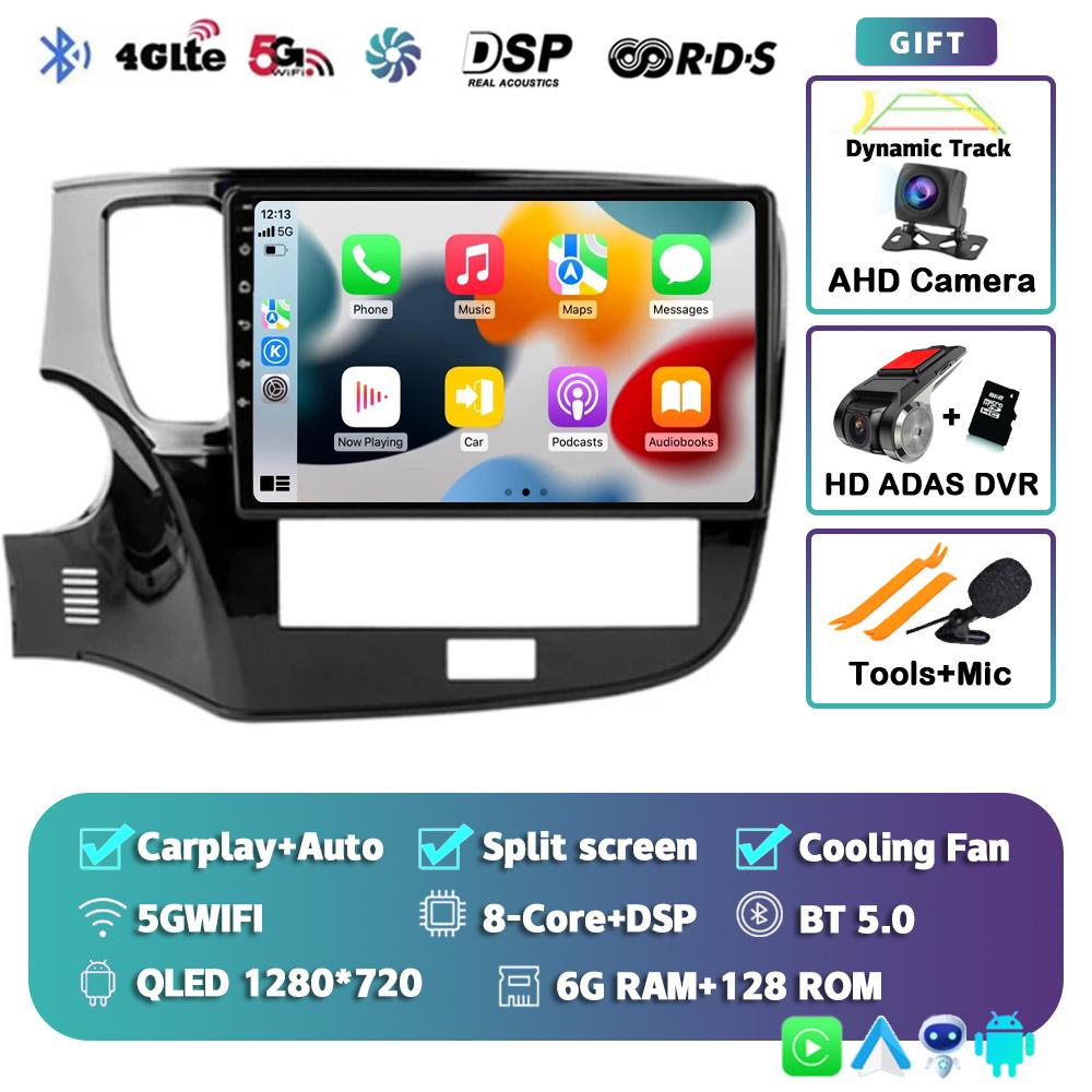 Android 14 Carplay Car Radio для Mitsubishi Outlander 3 GF0W 2018-2021 2din Multimidia Видеоплеер Навигация Головное Устройство Стерео