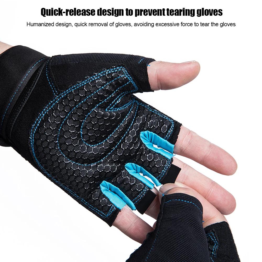 Half Finger Cycling Gloves Bicycle Motorcyclist Gloves Gym Training Fitness Weightlifting Sport Fingerless Women Men Sport Glove