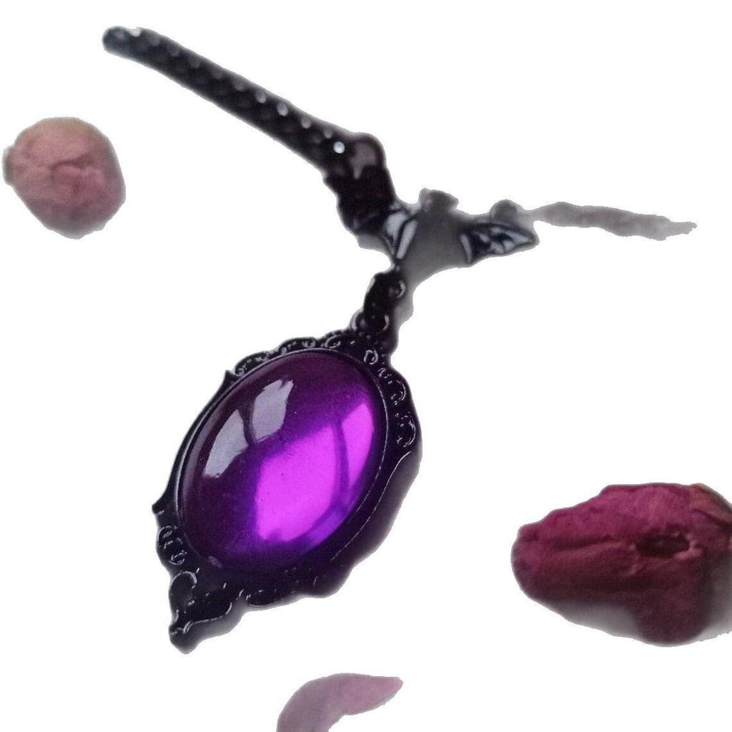 Викторианское готическое черное ожерелье-камея с летучей мышью, вампиром и ведьмой