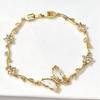 Crystal Inlay Butterfly Bracelet Zirconia Leaf Bracelet Minimalist Look Crystal Bracelet  Gift