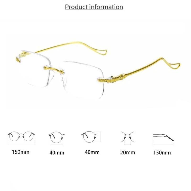 Fashion Frameless Glasses Women Rimless Anti Blue Light Eyeglasses Men Women Elegant Comfortable Eyeglasses