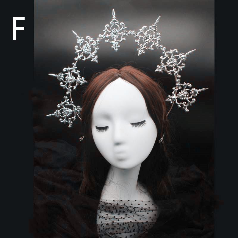 16Styles Lolita Virgin Mary Baroque Tiara DIY Material Package Gorgeous Gothic Vintage Church Halo Crown Headband