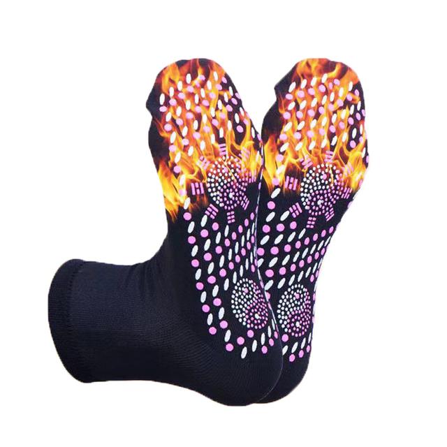 1 пара самонагревающихся носков для мужчин и женщин, согревающие носки для здоровья, нескользящие носки в горошек, массаж ног, магнитная терапия, снимают усталость зимой