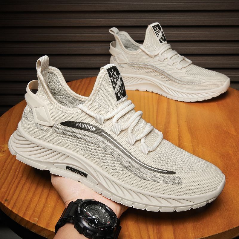 2025 Summer Men's Shoes New Flying Fabric Breathable Anti-odor Mesh Surface Non-slip Men's Soft Sole Lightweight Sports Casual Fashion Shoes