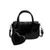 With Love Pendant Silver Handbag Leather Saddle Bag Elegant PU Bowling Bag  Girls/Female