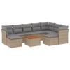 10 piece Garden Sofa Set with Cushions Beige Poly Rattan