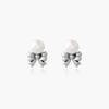 [925 Silver Post] Sha Ribbon Pearl Earrings