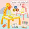 Zhile Little Deer Projection Drawing Table: Cartoon Graffiti Writing and Sound-Light Toy for Kids