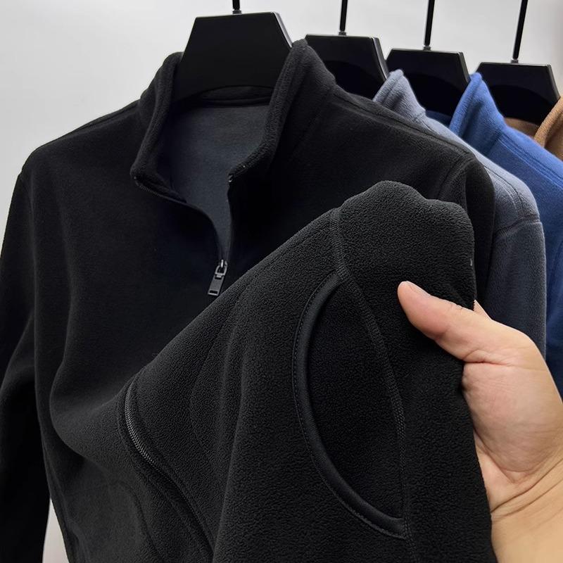 Свитшот кардиган из флиса Ао мужской с воротником-стойкой флисовый осенне-зимний мужской теплый флисовый жакет утолщенный