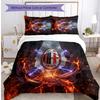 AC Milan Pattern Printed 3PCS Bedding Set Soft Skin-Friendly Washable Duvet Cover & Pillowcases Set All Season Bedroom