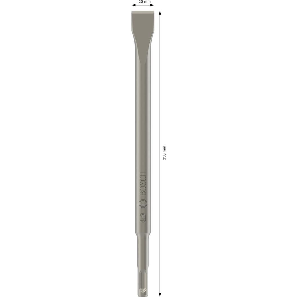 BOSCH SDS Plus Cold Chisel 20 x 250mm (2608690144) for Demolition, Grooving, and Edging Concrete and Stone