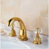 Crystal Handle Bathroom Basin Faucet 3 Holes 2 Handles Sink Mixer Faucet Basin Taps Torneira Rubinetti Bagno Bathtub Faucet