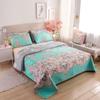 Bedspread Washed Cotton Quilted Bed Cover Queen King Size Pastoral Style Non Slip Sheet Blanket Quilt Warm Printied Bedding