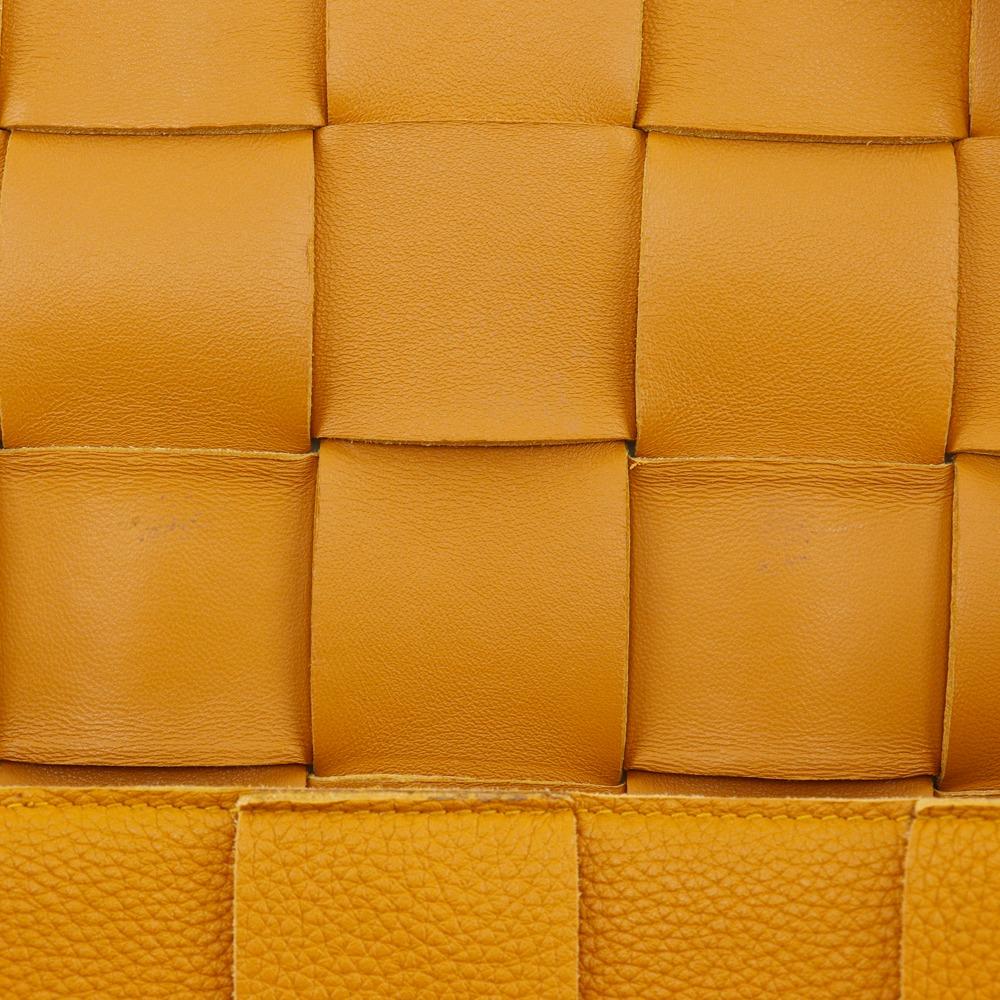 BOTTEGAVENETA Cassette Shoulder Bag 666870 Intrecciato Camel Calfskin Women Used