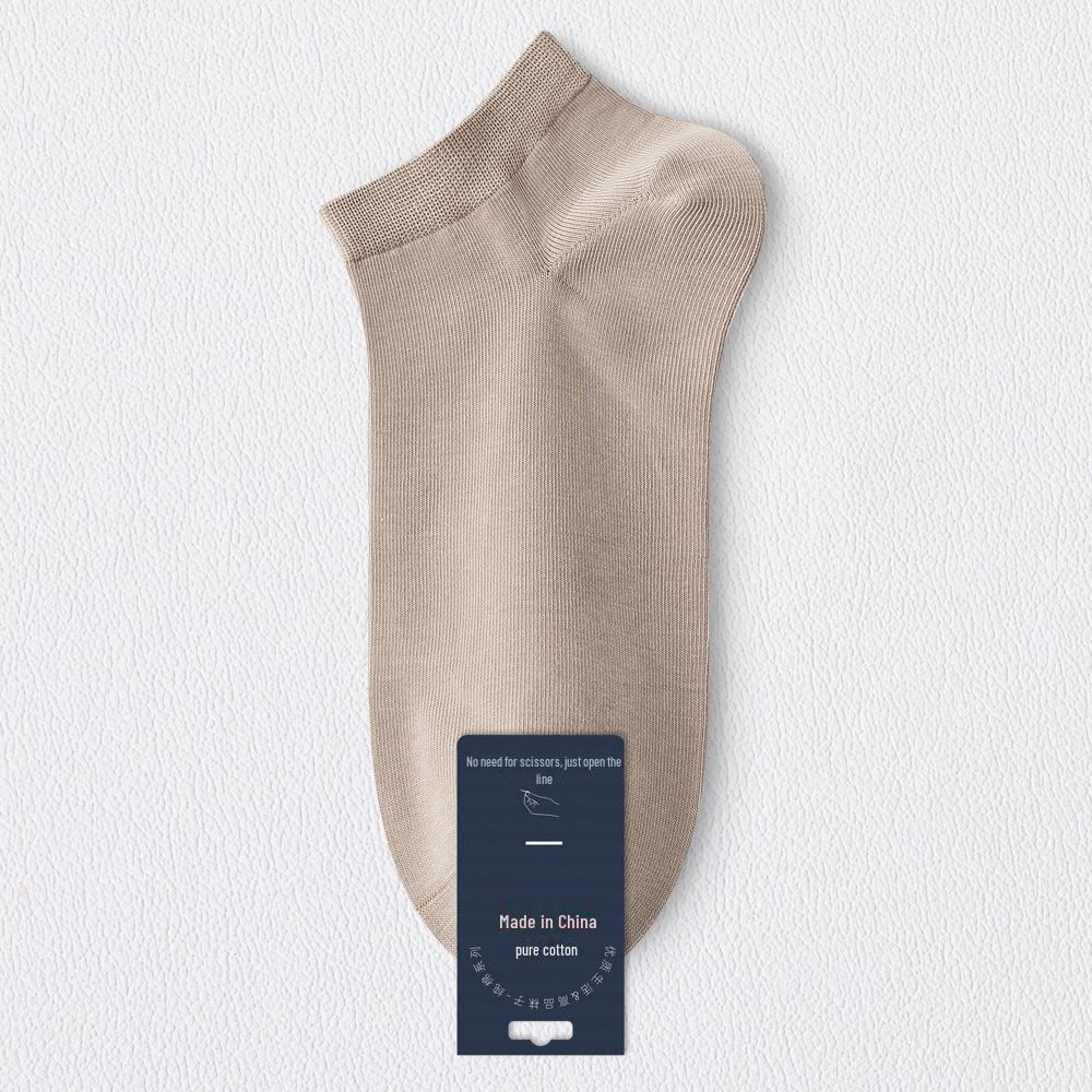 Мужские летние короткие антибактериальные носки из чистого хлопка - черные, впитывающие пот, дезодорирующие, всесезонные, тонкие, в стиле лодочки