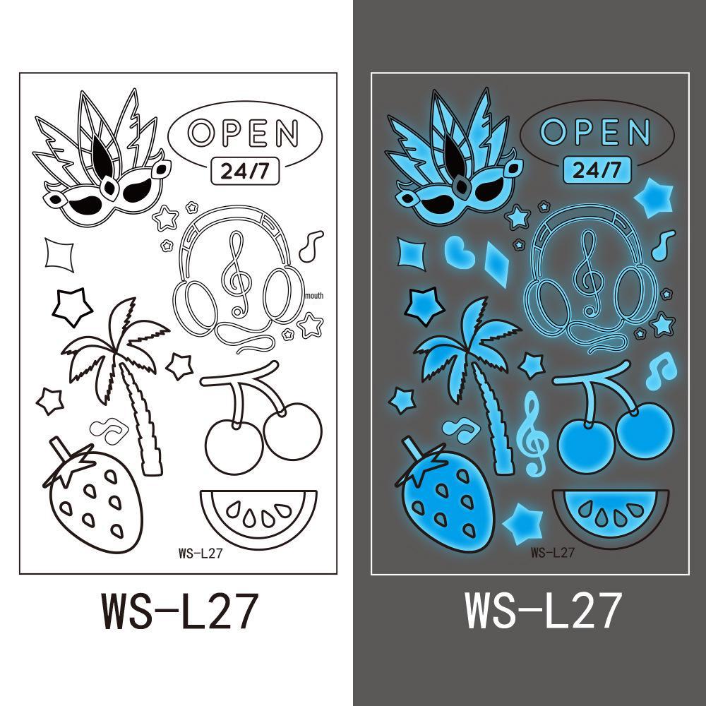 Синие светящиеся тату-наклейки для вечеринок в ночных клубах и на музыкальных фестивалях