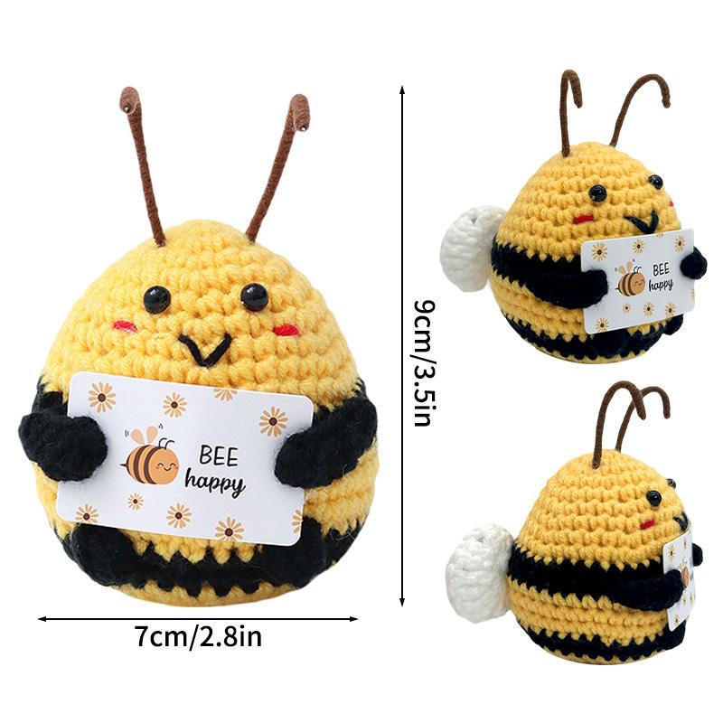 Crochet Positive Energy Dolls Mini Pocket Hug For Graduation Gifts Finished Handwoven Knitted Potatoes Desktop Decor Ornaments