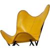 (Только обложка) Винтажное кожаное кресло-бабочка, кресло из коровьей шкуры, акцентное кресло для гостиной, желтое