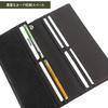 Outdoor Products Long Wallet with Synthetic Leather, Card Slots, Bill Slots, Coin Purse, Stitching, Metal Plate, Black