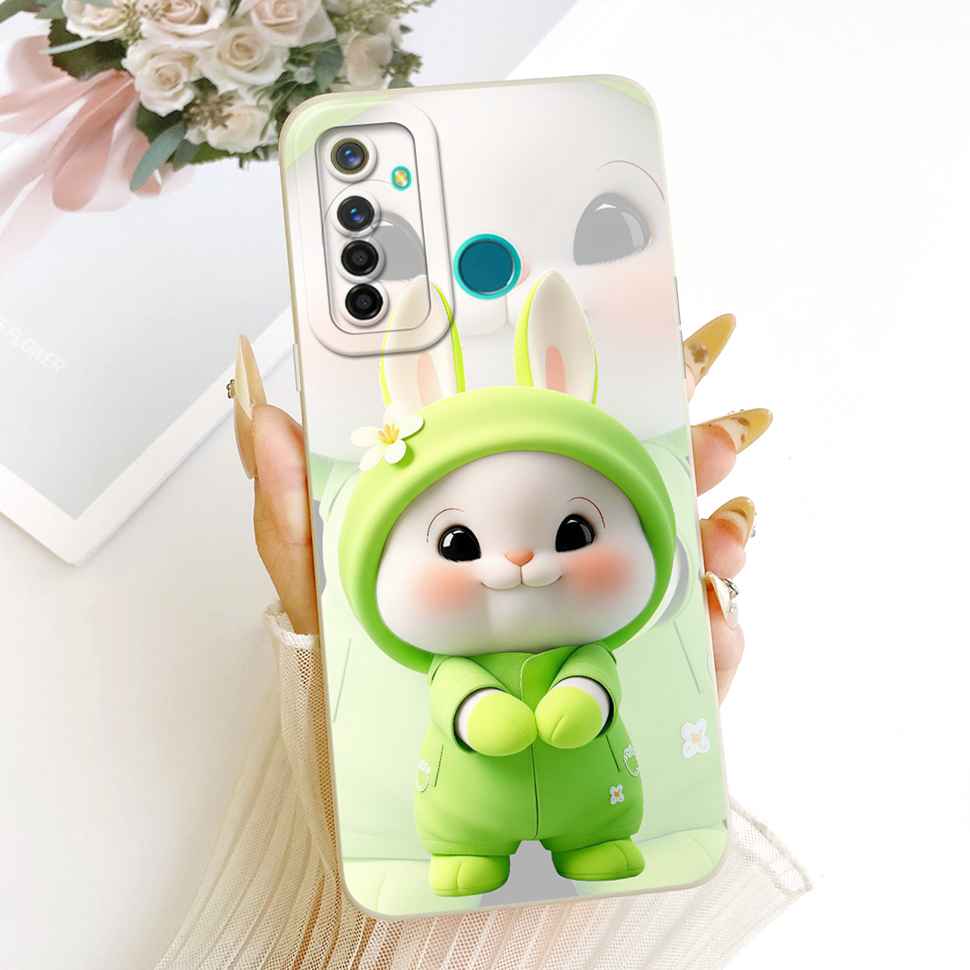 Ударопрочный Чехол Для Realme 5 Pro Чехол Популярный Милый Кролик Мягкий Матовый Чехол Realme5 Pro 5Pro RMX1971 RMX1973 Чехол Для Телефона