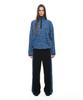 TOOMUCHTAX Leopard Terry Panel Sweatpants Blue