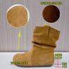 Leather Big Yellow Boots Women's 2025 Winter New Thick-soled Women's Boots Versatile Stacking Boots Casual Retro Short Boots Thin Boots