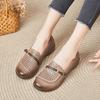 2025 New Mother Shoes Sandals Women's Summer and Autumn Breathable Comfortable Soft Sole Middle-aged and Elderly Leather Shoes Hollow Hole Shoes Non-s