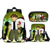 Рюкзак для подростка-хакера BEN10, рюкзак для начальной школы, набор из трех предметов, детский рюкзак, сумка через плечо, пенал