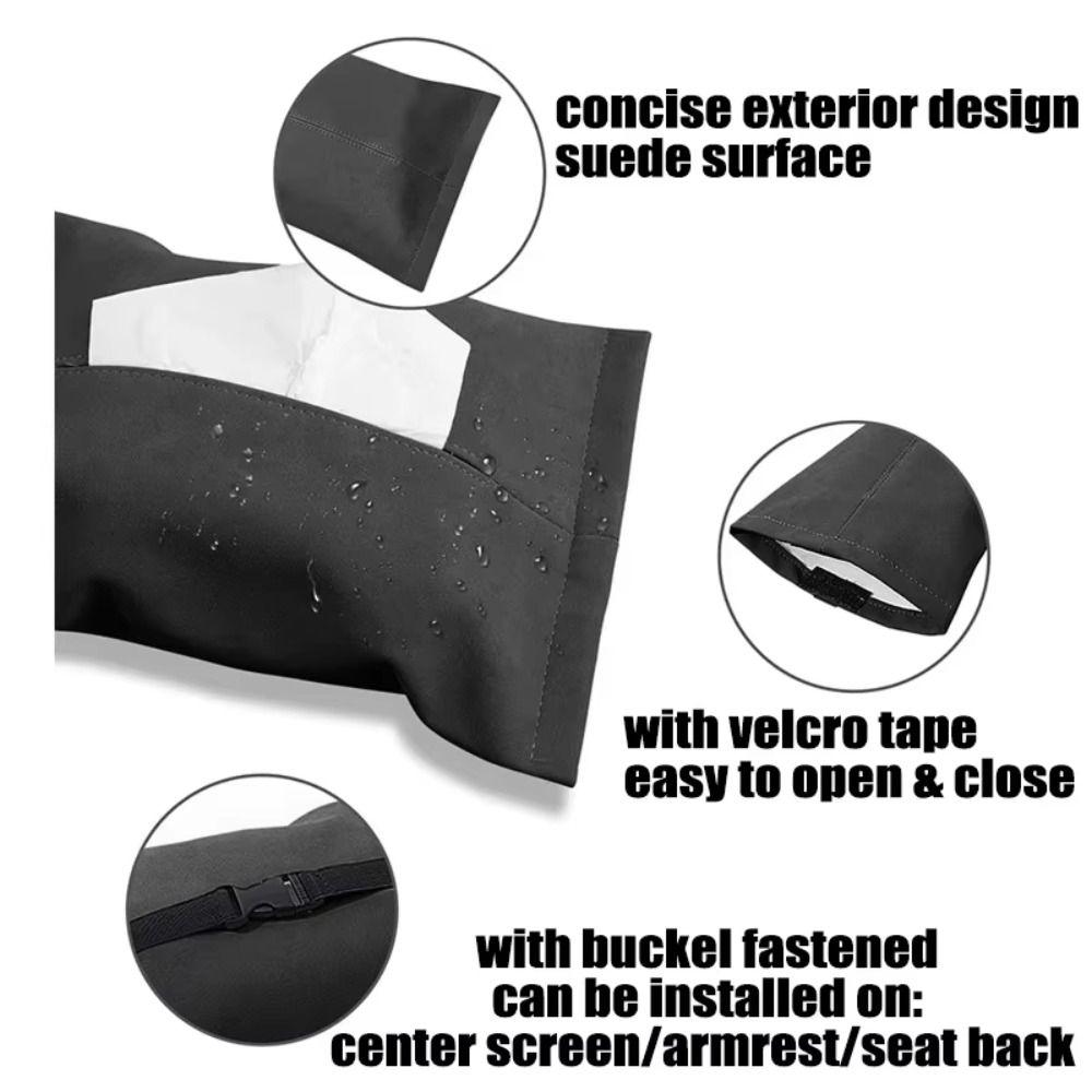 Hidden Design Car Tissue Holder Wear Resistant Auto Storage Bag for Tesla Model 3 Y Car Interior