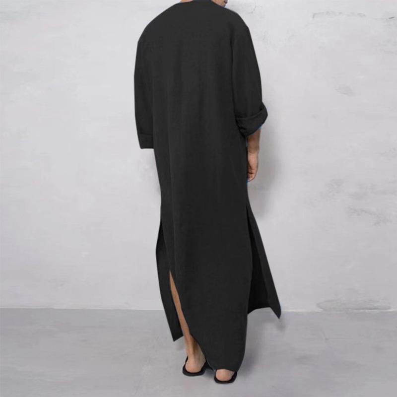 Мужской мусульманский халат Абая Исламская одежда Туника Платье Рубашки с длинными рукавами Макси